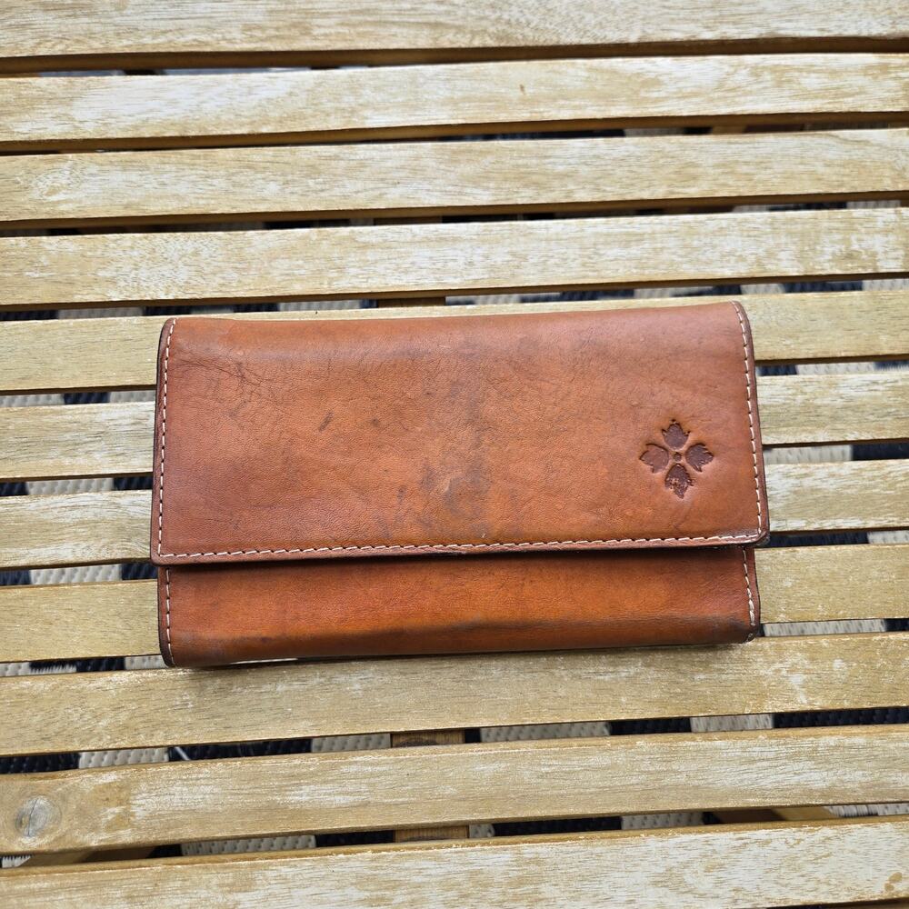 Patricia Nash Women's Brown Italian Leather Trifold Wallet